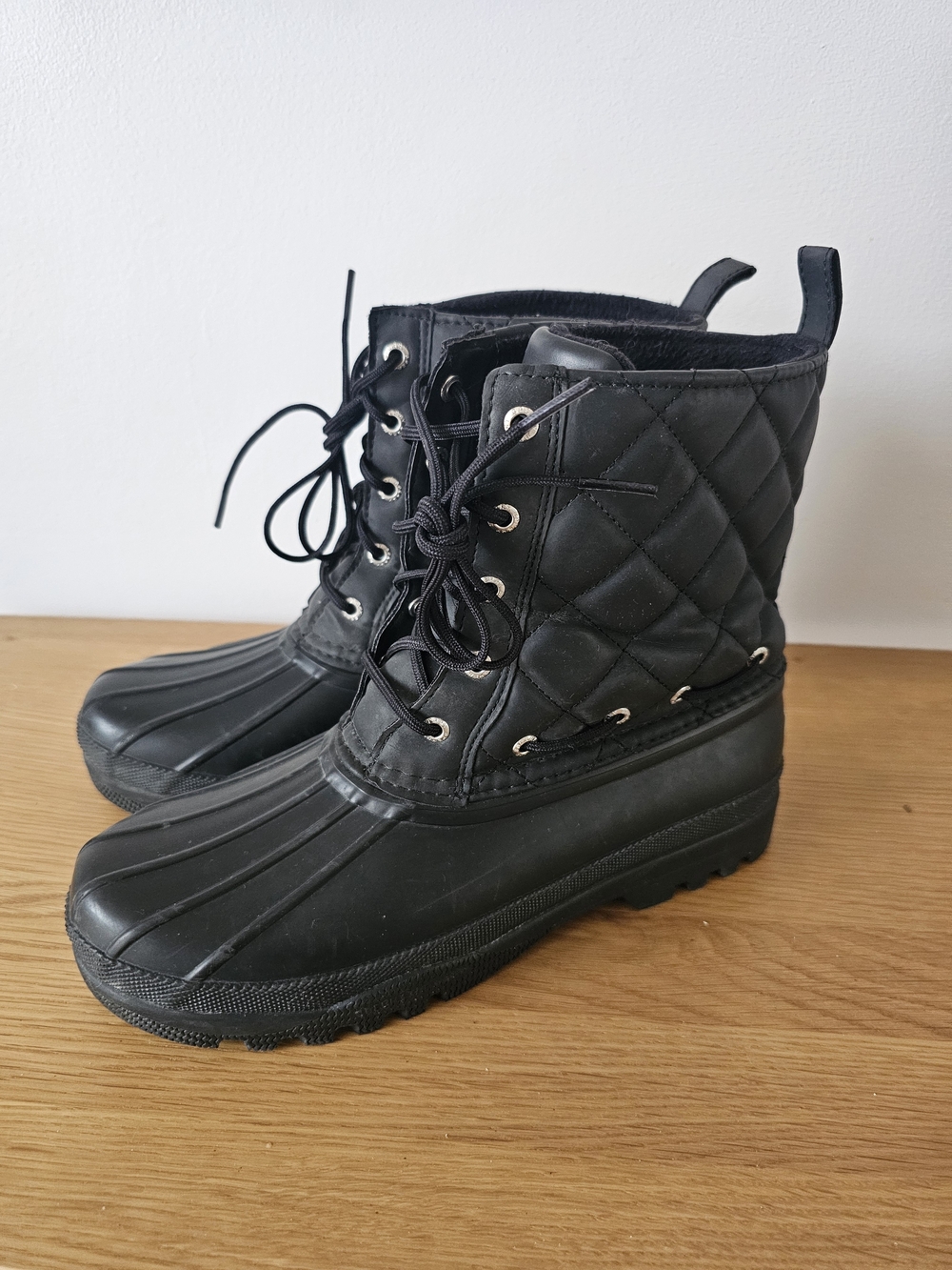 Sperry Top Sider Quilted Black Lace-Up Gosling Duck Boots Size 8 Womens - Picture 10 of 10